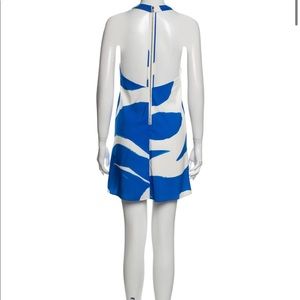Alice + Olivia Blue and White Backless Dress